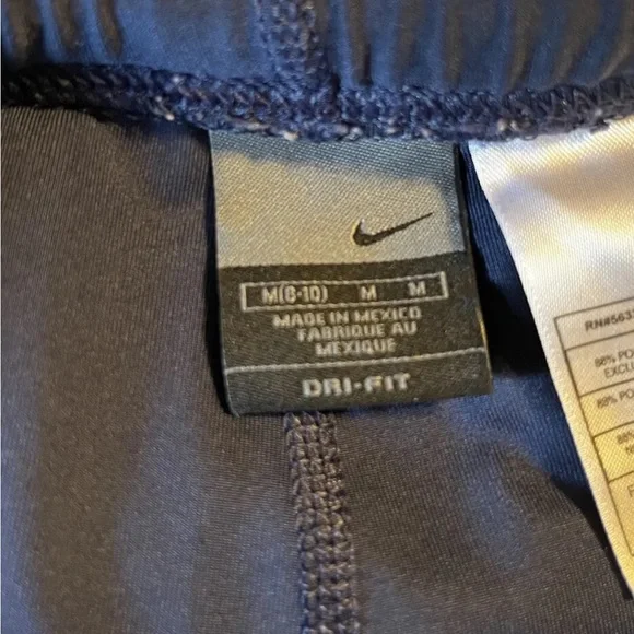 NIKE WOMENS ACTIVE LEGGINGS DRI-FIT NAVY WITH WHITE SWOOSH MEDIUM - Picture 3 of 4